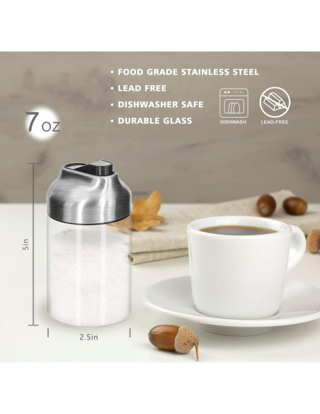 Dispensador de Azúcar de Vidrio Aelga 198 ml con Tapa Automática