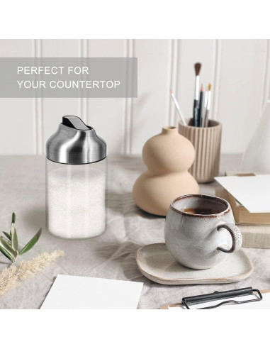 Dispensador de Azúcar de Vidrio Aelga 198 ml con Tapa Automática