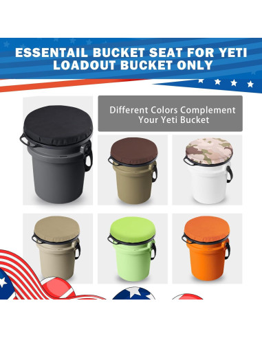 Asiento de Cubo Yeti Ironraw 5 Galones Acolchado 360 Negro