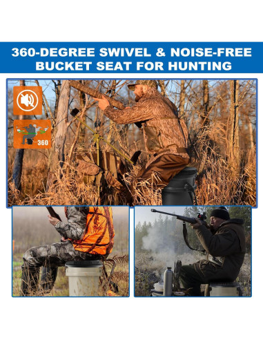 Asiento de Cubo Yeti Ironraw 5 Galones Acolchado 360 Negro