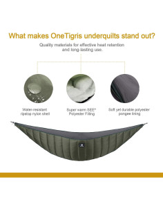 Saco de Dormir para Hamacas OneTigris Verde Oliva 3-4 Estaciones 2