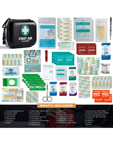 Kit de Primeros Auxilios Mini SuccorWare 150 Piezas Negro
