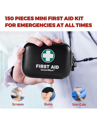 Kit de Primeros Auxilios Mini SuccorWare 150 Piezas Negro
