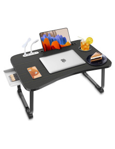 Escritorio de Cama Plegable Fayquaze con Puerto USB y Cajón