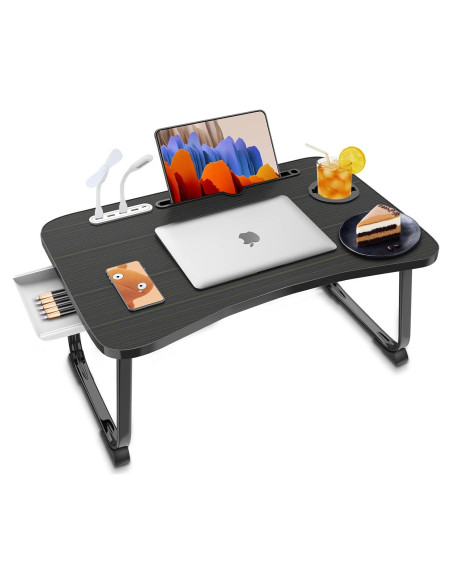 Escritorio de Cama Plegable Fayquaze con Puerto USB y Cajón