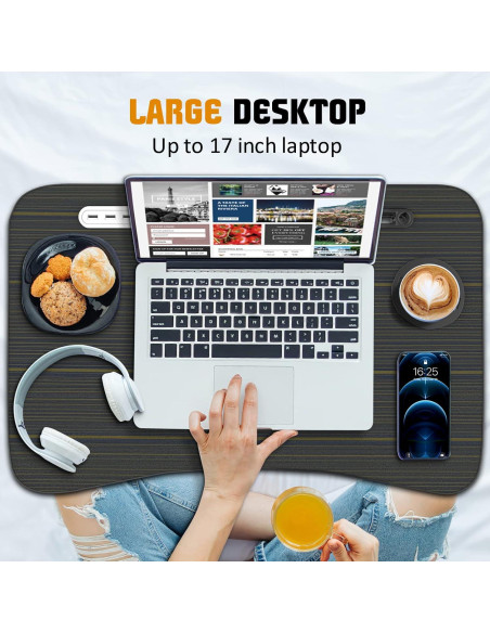 Escritorio de Cama Plegable Fayquaze con Puerto USB y Cajón