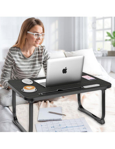 Escritorio de Cama Plegable Fayquaze con Puerto USB y Cajón