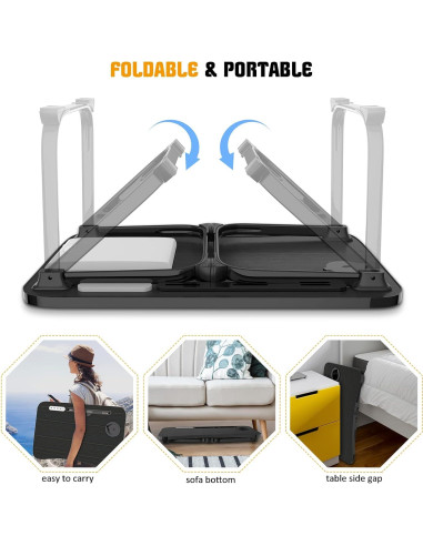 Escritorio de Cama Plegable Fayquaze con Puerto USB y Cajón
