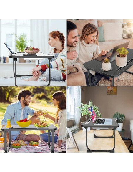 Escritorio de Cama Plegable Fayquaze con Puerto USB y Cajón