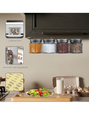 Conjunto de 20 frascos magnéticos Homazing 118ml hexagonales