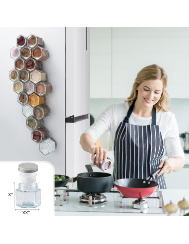 Conjunto de 20 frascos magnéticos Homazing 118ml hexagonales