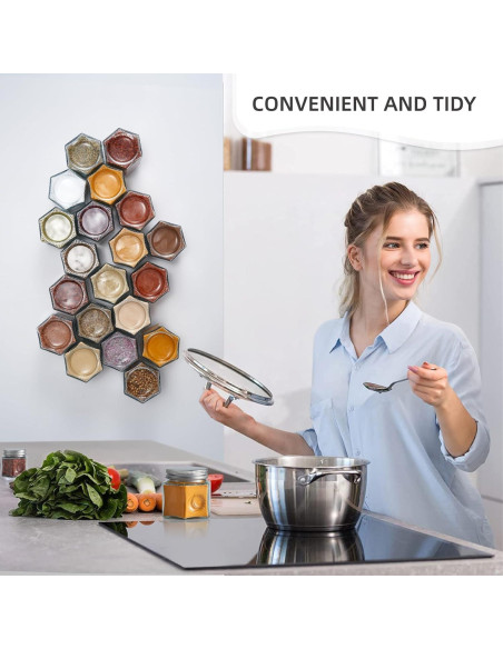 Conjunto de 20 frascos magnéticos Homazing 118ml hexagonales