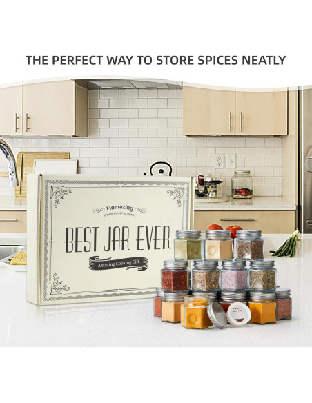 Conjunto de 20 frascos magnéticos Homazing 118ml hexagonales