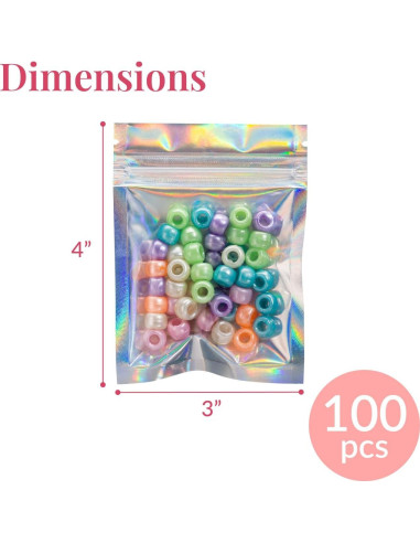 Bolsas Mylar Prestee 10x7.6 cm Holográficas 100 Piezas Resellables
