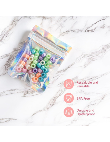 Bolsas Mylar Prestee 10x7.6 cm Holográficas 100 Piezas Resellables
