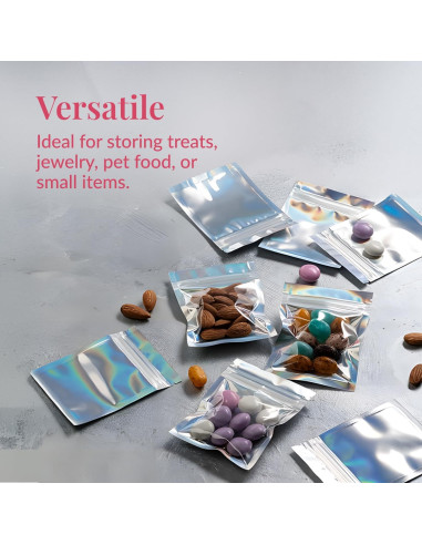 Bolsas Mylar Prestee 10x7.6 cm Holográficas 100 Piezas Resellables