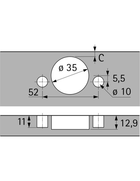 Bisagra Hettich Sensys 8645i TH 52 Cierre Suave 110