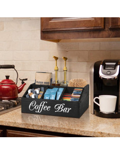 Organizador de Estación de Café ugiftt de Madera 21x32.5x13 cm 2