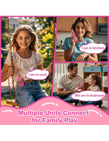 Walkie Talkies para Niñas BATURU 2-Pack Rosa 4-8 Años