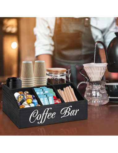 Organizador de Estación de Café ugiftt de Madera 21x32.5x13 cm
