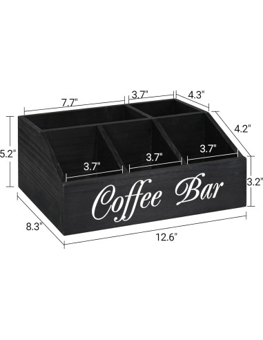 Organizador de Estación de Café ugiftt de Madera 21x32.5x13 cm