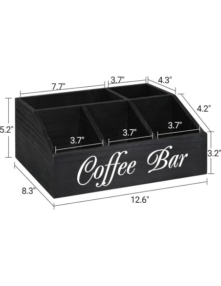 Organizador de Estación de Café ugiftt de Madera 21x32.5x13 cm