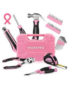Set de Herramientas Pink 35 Piezas WORKPRO - Caja de Almacenamiento
