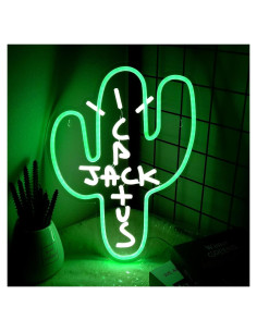 Letrero Neon Cactus Jack Eoxuefo 39.9x29.9cm Dimmable USB