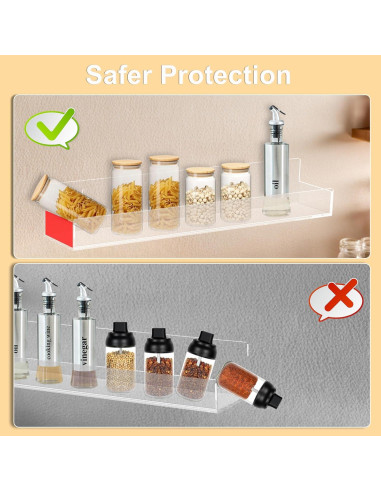 Estante Flotante Acrílico SOVQUEST 38x7x6 cm - 2 Piezas