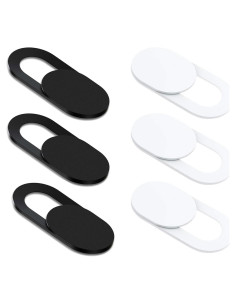 Cubierta de Cámara Frontal Deslizante 6 Piezas 3 Negro 3 Blanco