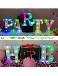 Letras LED Coloridas ENSHUI con Cambio Automático de Color 2