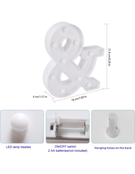 Letras LED Coloridas ENSHUI con Cambio Automático de Color