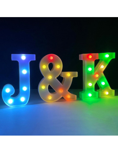 Letras LED Coloridas ENSHUI con Cambio Automático de Color