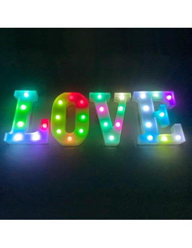 Letras LED Coloridas ENSHUI con Cambio Automático de Color
