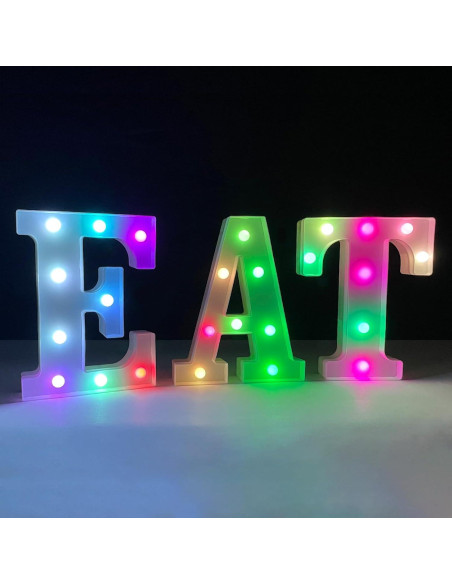 Letras LED Coloridas ENSHUI con Cambio Automático de Color