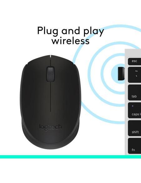 Ratón Inalámbrico Logitech M170 Negro 2.4 GHz Óptico Ratón Inalámbrico Logitech M170 Negro 2.4 GHz Óptico