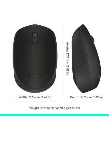 Ratón Inalámbrico Logitech M170 Negro 2.4 GHz Óptico