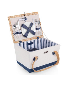 Cesta de Picnic Boardwalk PICNIC TIME para 2 - Lienzo Beige