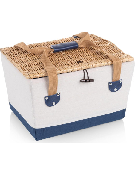 Cesta de Picnic Boardwalk PICNIC TIME para 2 - Lienzo Beige