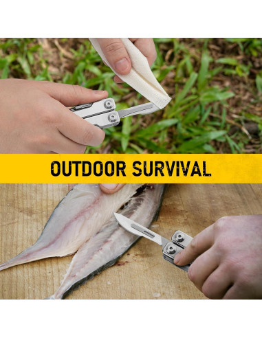 BIBURY Mini Multitool BI2052A 8 en 1 Tijeras de Llavero