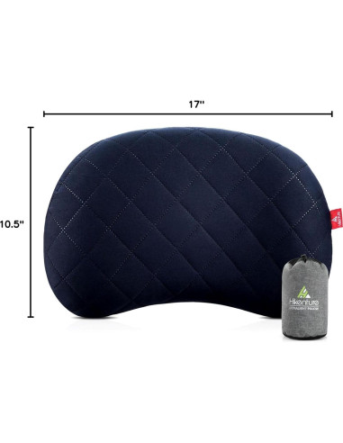 Almohada Inflable para Camping Hikenture Azul Compacta 43.2x26.7cm