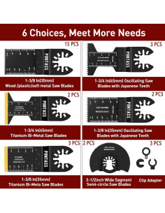 Kit 27 Hojas de Sierra Oscilante PONTASS - Titanio y Acero 2