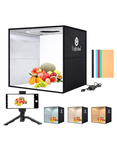 Caja de Luz de Estudio Fotográfico Lightdow 30x30cm con 120 LEDs