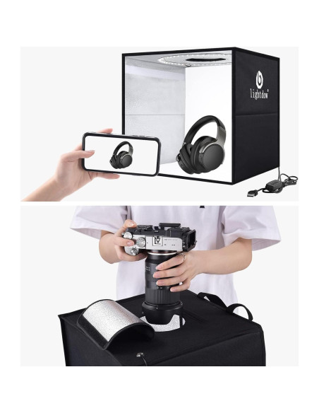 Caja de Luz de Estudio Fotográfico Lightdow 30x30cm con 120 LEDs