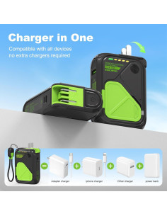 Cargador Portátil SEANCHEER P05 10000mAh Inalámbrico Negro 2