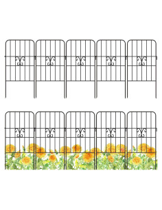 Cerca de Jardín ShopLaLa 10 Paneles Metal Negro 3.05m