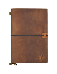 Cuaderno de Viaje A5 Wanderings de Cuero Genuino 22x15cm 2