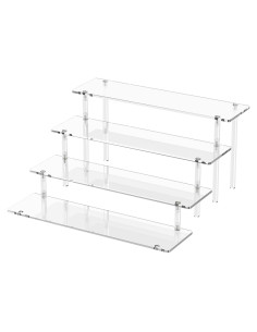 Soporte de exhibición acrílico transparente 4 niveles para postres