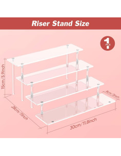Soporte de exhibición acrílico transparente 4 niveles para postres 2