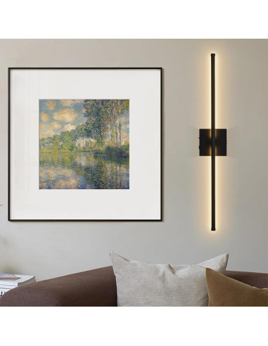 Aplique de pared LED Morpholife negro 71.8 cm recargable USB